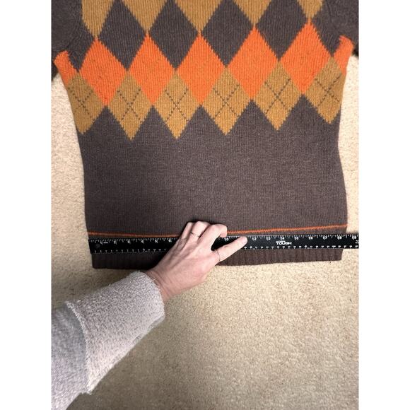 Vtg 90s Rafaella Argyle Lambswool Rabbit Hair Turtleneck Sz M Fall Thanksgiving - Picture 14 of 16